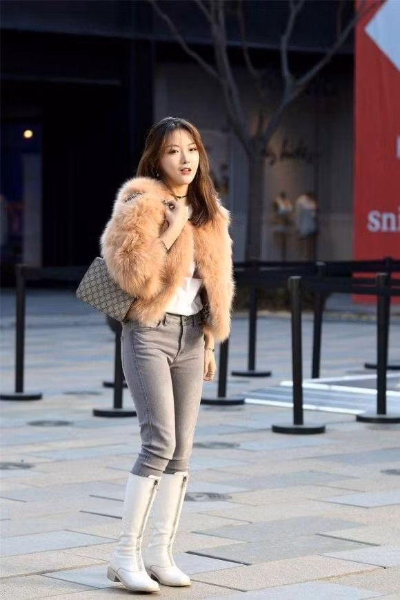 thời trang, bốt trắng, bốt