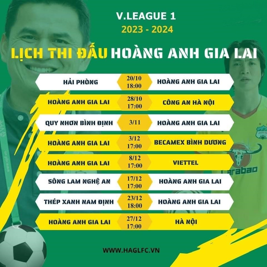 Lịch thi đấu của Hoàng Anh Gia Lai ở V-League 2023/24. Lịch thi đấu của Hoàng Anh Gia Lai ở V-League 2023/24.