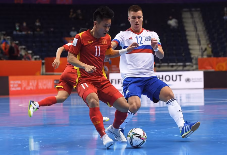 Tuyển Futsal Việt Nam có trận đấu kiên cường trước tuyển Nga.