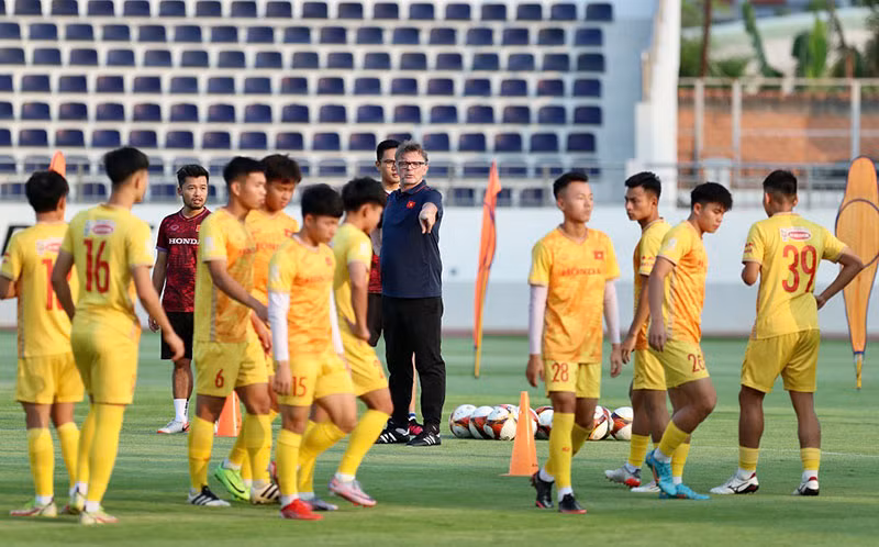  U22 Việt Nam tích cực tập luyện chuẩn bị cho trận tranh hạng 3 SEA Games 32.