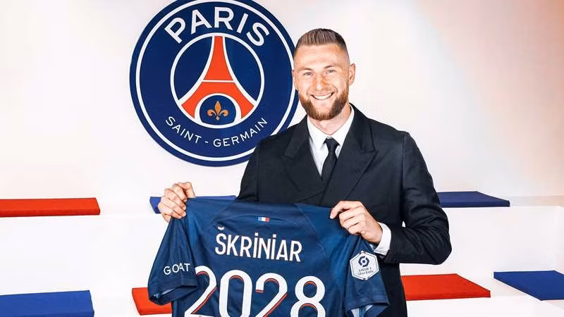 Milan Skriniar gia nhập PSG theo dạng chuyển nhượng tự do.