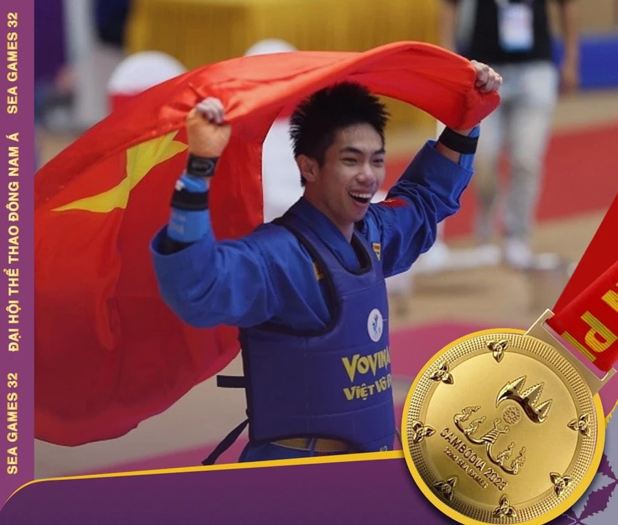 Thanh Liêm đoạt Huy chương Vàng SEA Games 32 môn Vovinam.