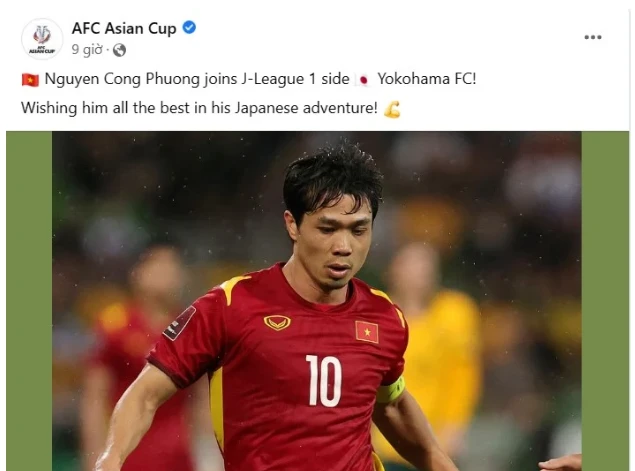 Trang chủ AFC chúc mừng Công Phượng xuất ngoại thi đấu.