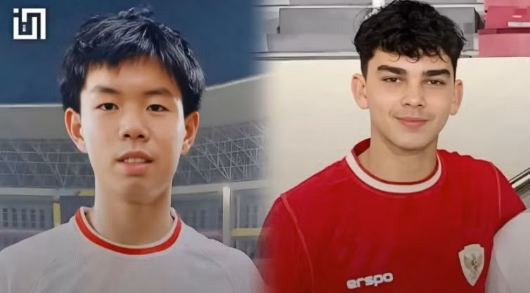 Mathew Baker và Lucas Raphael tranh tài tại giải Đông Nam Á trong màu áo U16 Indonesia.