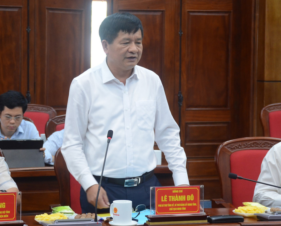 Ông Lê Thành Đô phát biểu tại buổi làm việc. tl-phan-hieu-dh-thai-nguyen-3.jpg