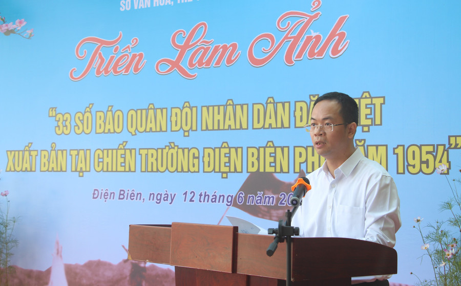 Ông Trần Hải Hà phát biểu tại buổi lễ. 33-so-bao-qdnd-5.jpg