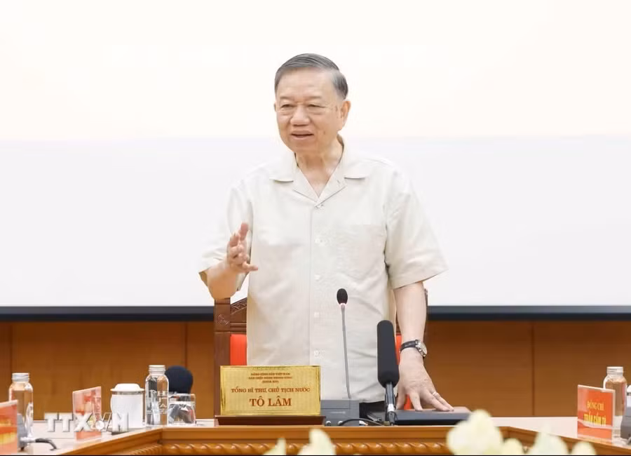 Tổng Bí thư, Chủ tịch nước Tô Lâm phát biểu chỉ đạo. Ảnh: Thống Nhất/TTXVN