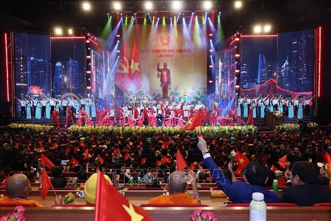 Chương trình nghệ thuật chào mừng Đại hội. Ảnh: Lâm Khánh/TTXVN