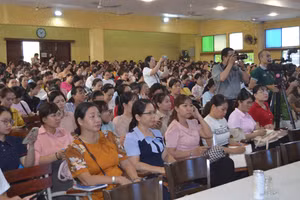 Các cán bộ tham dự buổi tập huấn. Ảnh: H.P