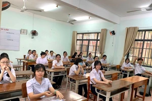 Các em học sinh tại trường THPT Vũng Tàu. (Ảnh: Đoàn Trường THPT Vũng Tàu).