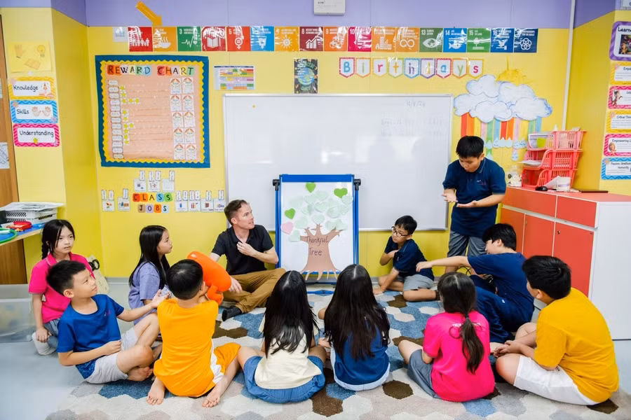 Một tiết học hạnh phúc. Ảnh: TH School