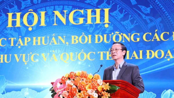 Thứ trưởng Thường trực Phạm Ngọc Thưởng phát biểu tại hội nghị.