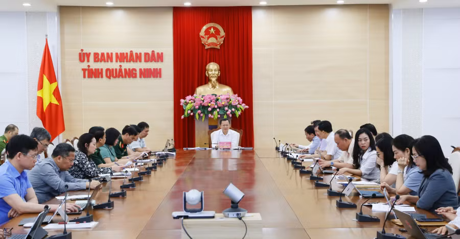 Quang cảnh phiên họp điểm cầu tỉnh Quảng Ninh.