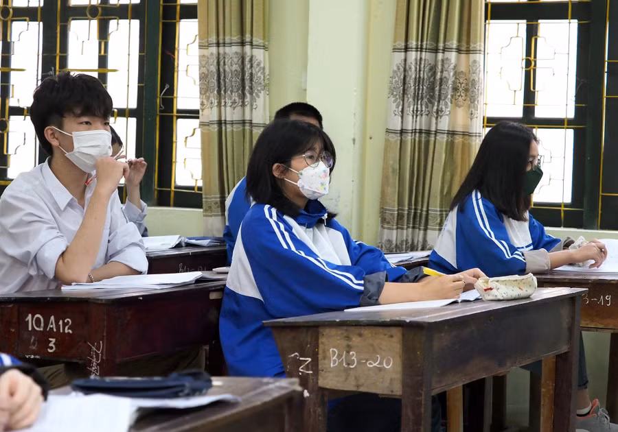 Học sinh trường THPT Thuận Thành số 1 trong giờ học.