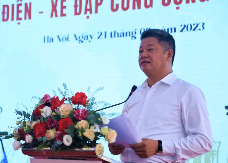 Phó Chủ tịch UBND TP Hà Nội - Nguyễn Mạnh Quyền phát biểu.