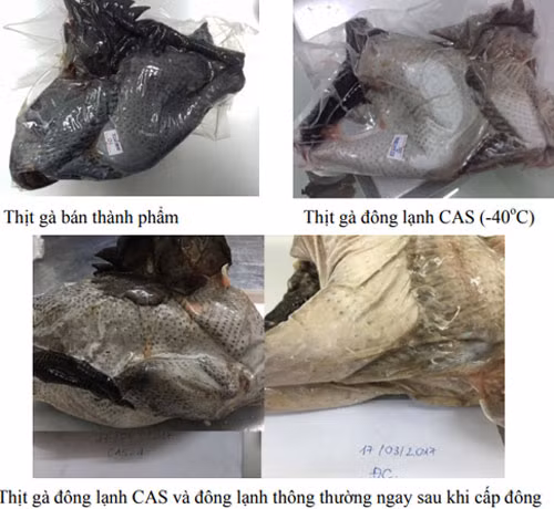 Thịt gà đông lạnh bảo quản bằng công nghệ CAS. Ảnh: T.H.