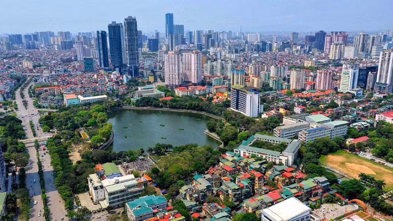 Một góc Hà Nội nhìn từ trên cao.