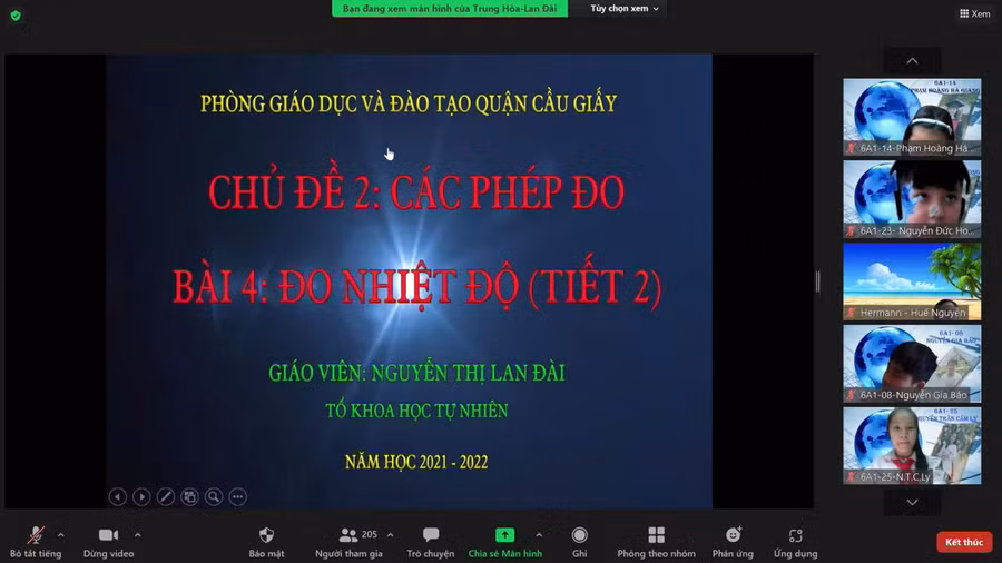 Tiết học chuyên đề của học sinh trường THCS Trung Hòa