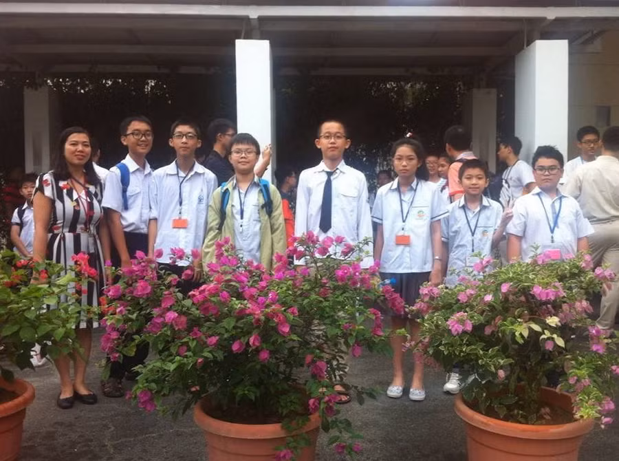 Các thí sinh nhí của đoàn học sinh Việt Nam dự thi APMOPS 2017