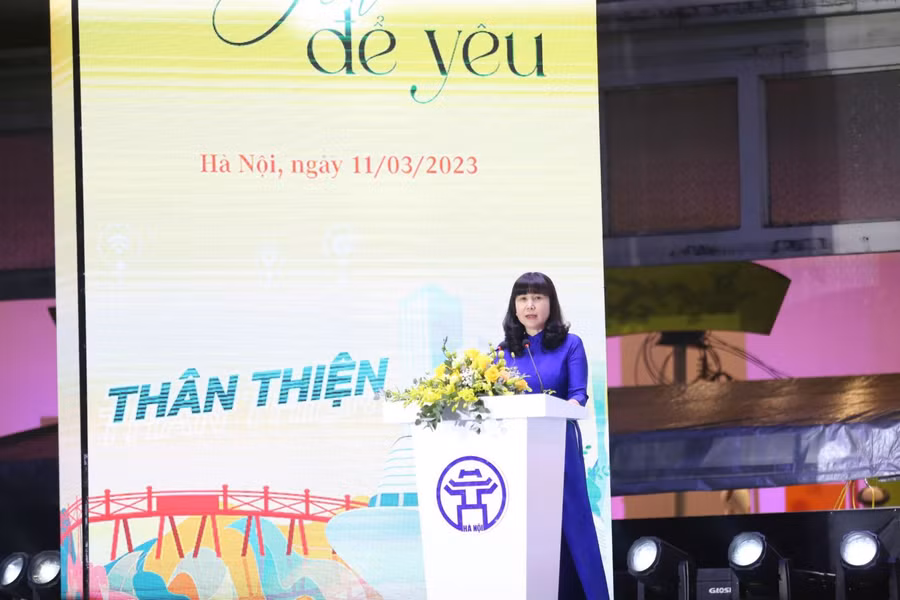 Giám đốc Sở Du lịch Hà Nội - Đặng Hương Giang phát biểu.