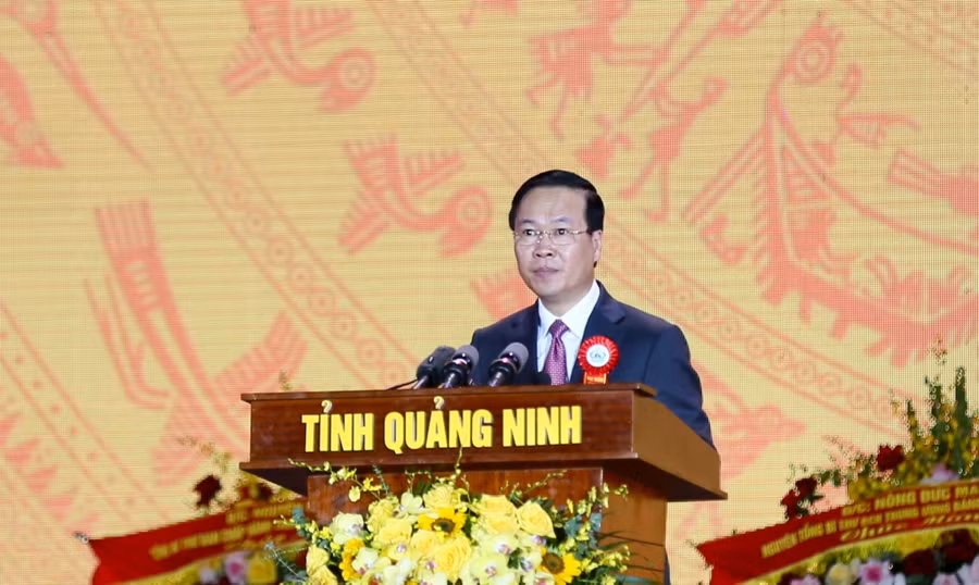 Chủ tịch nước Võ Văn Thưởng phát biểu tại buổi lễ.