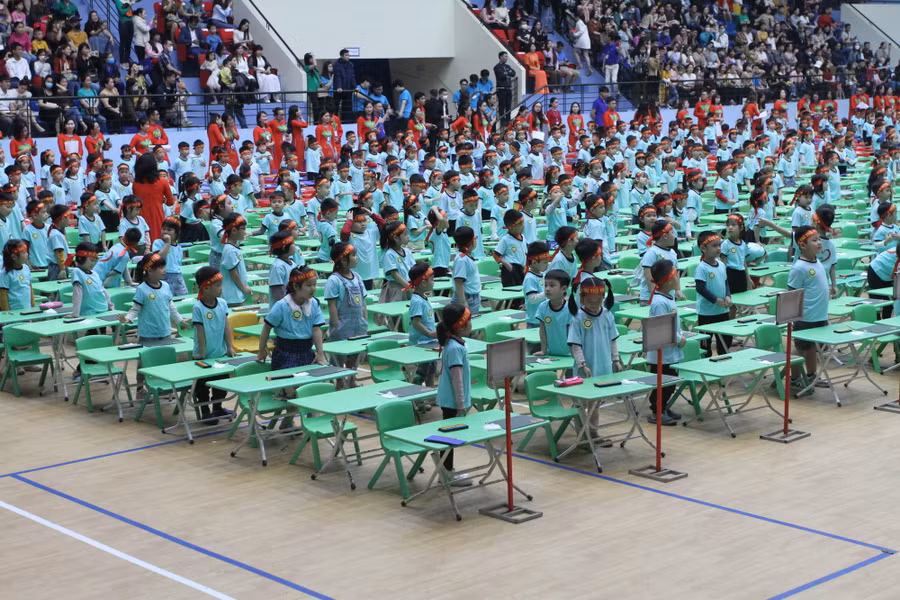 Cuộc thi thu hút hơn 600 thí sinh đến từ nhiều trường mầm non trên địa bàn Hà Nội và một số tỉnh lân cận.