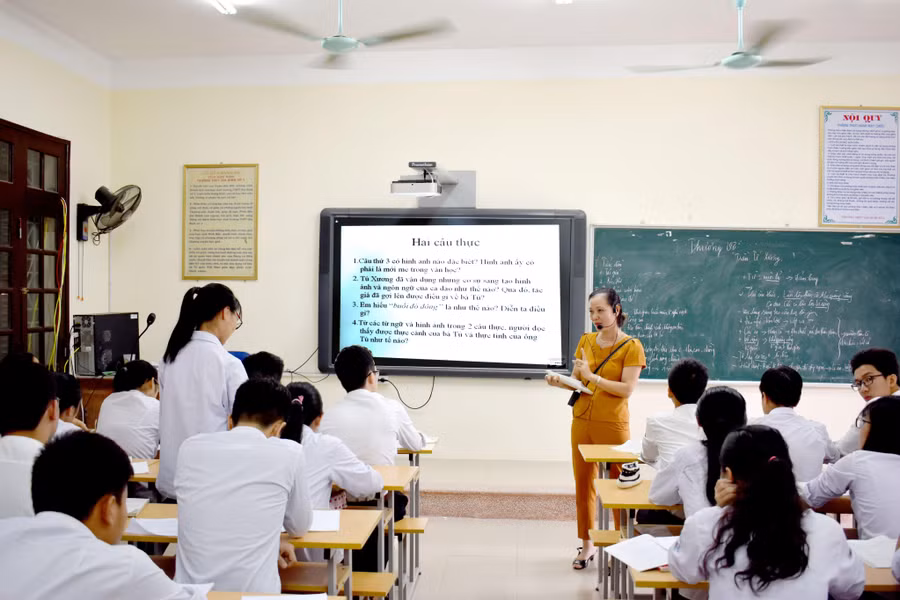 Lớp học tại trường THPT Gia Bình số 1.