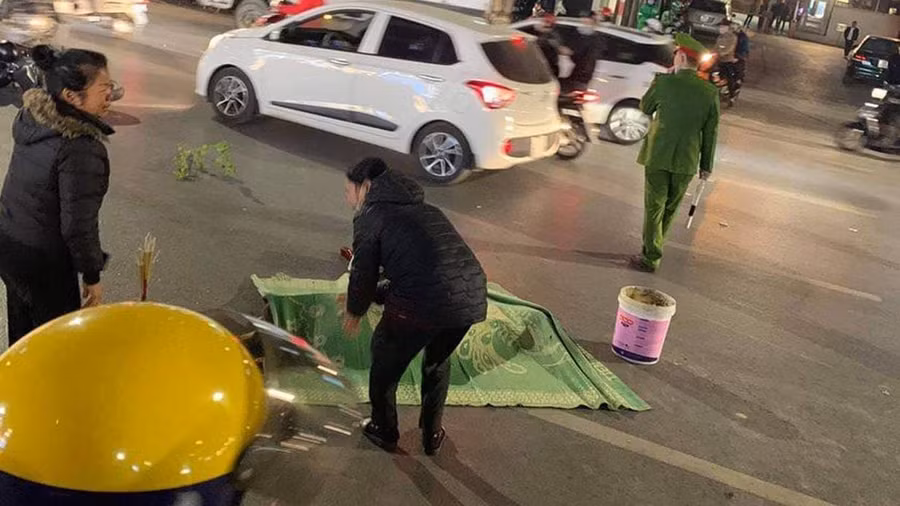 Hiện trường vụ tai nạn giao thông.