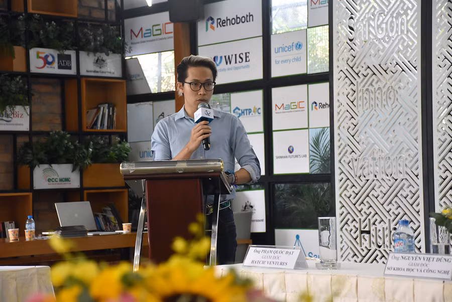 Ông Phạm Quốc Đạt - Giám đốc Hatch! Ventures Việt Nam - chia sẻ thông tin tại buổi công bố sự kiện Ông Phạm Quốc Đạt - Giám đốc Hatch! Ventures Việt Nam - chia sẻ thông tin tại buổi công bố sự kiện