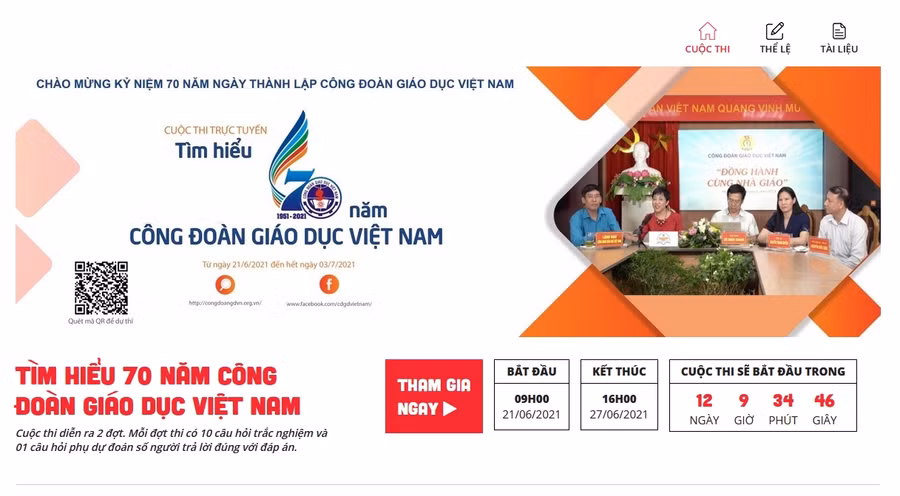Trang web tổ chức cuộc thi