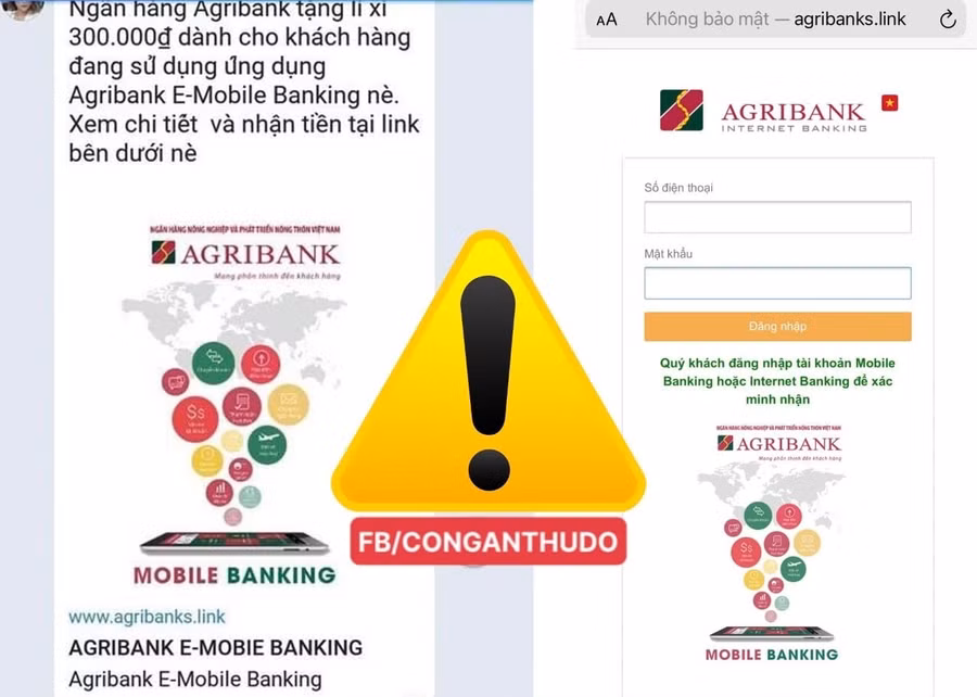 Cảnh báo tin nhắn mạo dạnh ngân hàng. 