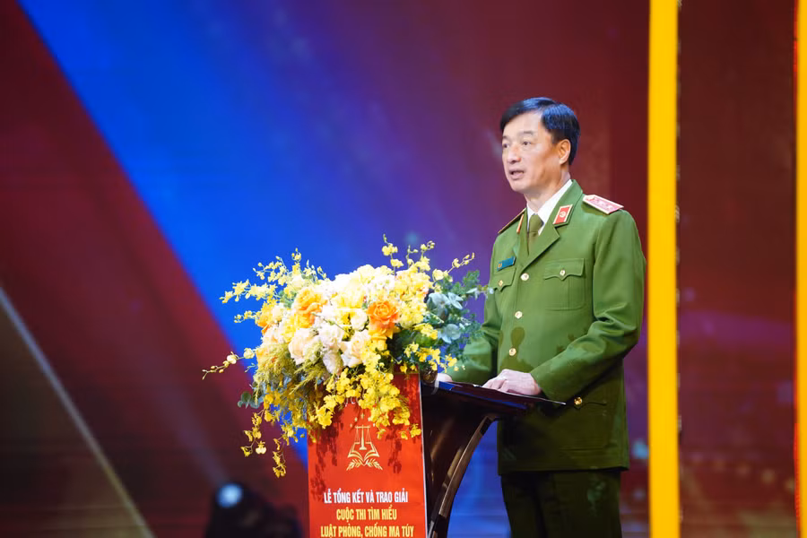 Thứ trưởng Bộ Công an, Trung tướng Nguyễn Duy Ngọc phát biểu.
