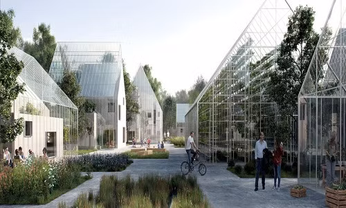 Một góc làng sinh thái không sử dụng điện ở ngoại ô Amsterdam.