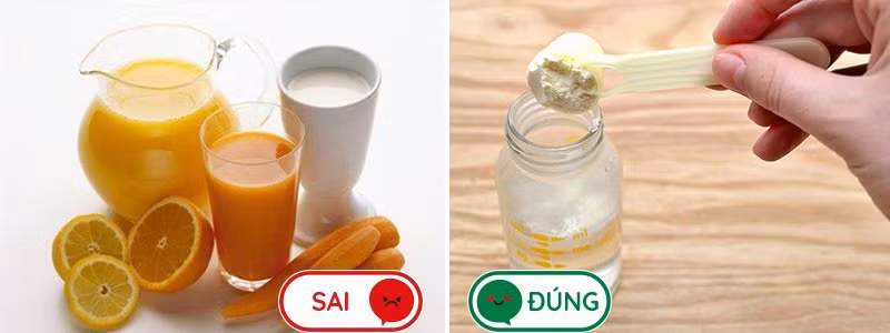 Tuyệt đối không pha sữa chung với nước ép hoa quả.