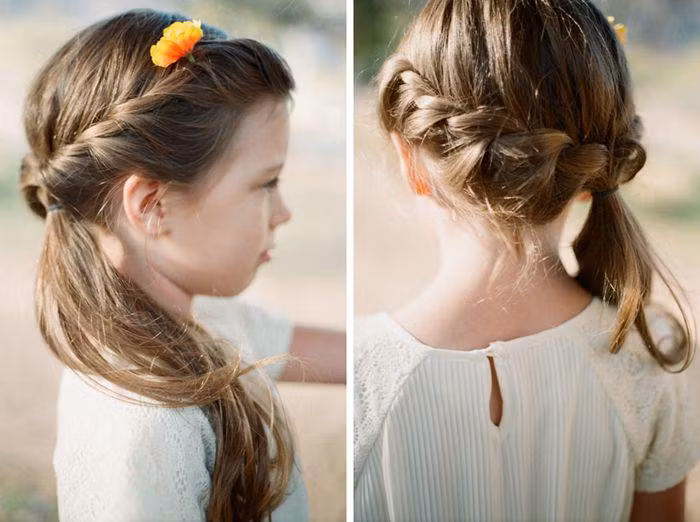 Kiểu tóc xinh xinh cho những cô bé hiền dịu.