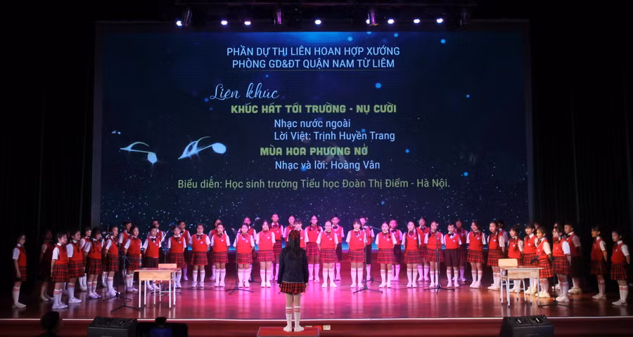 Học sinh Trường Tiểu học Đoàn Thị Điểm đại diện Phòng GD&ĐT quận Nam Từ Liêm dự thi. Học sinh Trường Tiểu học Đoàn Thị Điểm đại diện Phòng GD&ĐT quận Nam Từ Liêm dự thi.