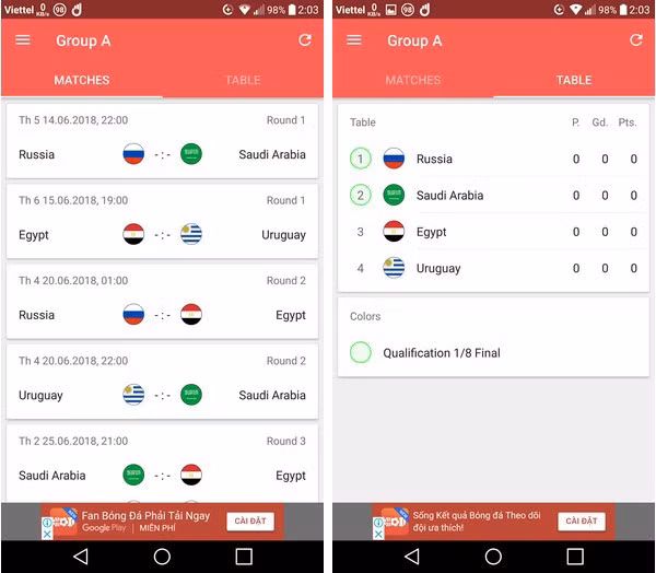 Ứng dụng không thể thiếu trên smartphone trong mùa World Cup ảnh 2