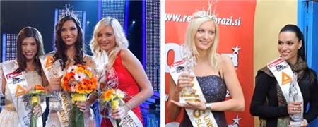 Sandra Marinovic rạng rỡ khi nhận vương miện Miss Universe Slovenia 2010 nhưng cuối cùng phải ngậm ngùi trao lại cho Marika Savšek Nhập mô tả cho ảnh