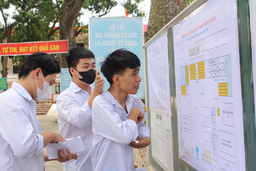 Thí sinh đến sớm xem lại số phòng thi môn ngoại ngữ chiều 29/6.