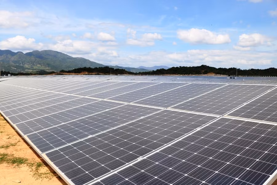 Nhà máy điện mặt trời BP Solar 1 tại xã Phước Hữu, huyện Ninh Phước tỉnh Ninh Thuận (Ảnh: Người Đưa tin).