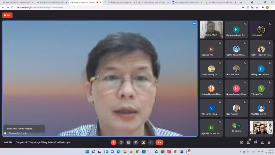 PGS.TS Nguyễn Chí Thành -  – Chủ nhiệm khoa Sư phạm, trường Đại học Giáo dục (Đại học Quốc gia Hà Nội) tại buổi chuyên đề.