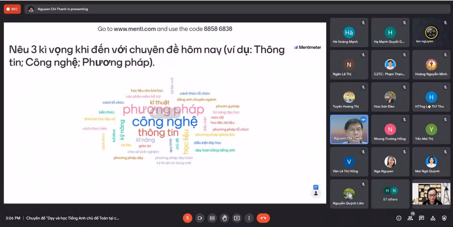 Giáo viên bộ môn Toán tích cực tham gia tập huấn.