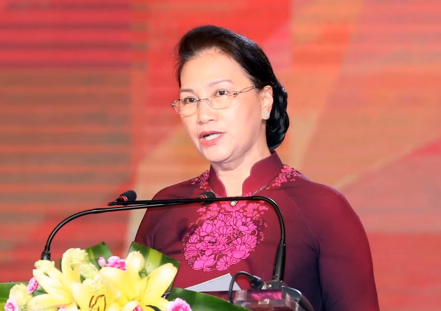 Chủ tịch Quốc hội Nguyễn Thị Kim Ngân phát biểu tại buổi lễ