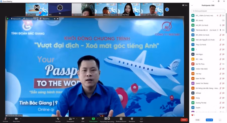 Anh Giáp Xuân Cảnh - Phó Bí thư Tỉnh đoàn, Chủ tịch Hội đồng Đội tỉnh Bắc Giang phát biểu chia sẻ tại chương trình.