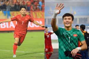 Bùi Tiến Dũng quyết đánh bại Công Phượng ở trận cầu play-off. 