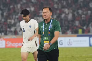 HLV Thái Lan tiếc nuối sau trận thua U23 Indonesia.