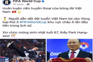 FIFA chúc mừng sinh Nhật HLV Park Hang Seo.