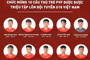 Loạt cầu thủ trẻ trẻ PVF được triệu tập lên đội tuyển U18 Việt Nam.