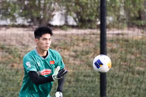 Thủ môn Trung Kiên tiết quyết tâm đạt thành tích tốt ở giải châu Á.