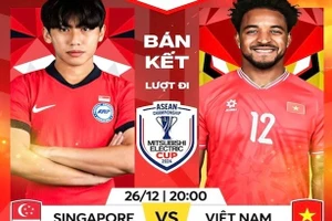 Trận bán kết Việt Nam - Singapore diễn ra lúc 20h ngày 26/12.